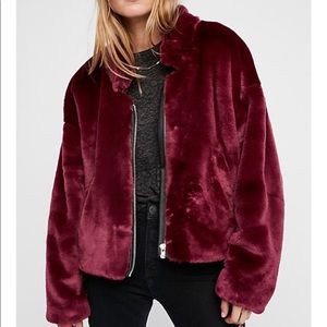 Free people furry bomber jacket